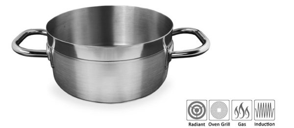 LACOR Eco-Chef Saute Pan, 24 Cm, 4.25 Liter Capacity, 18/10 Stainless Steel, Made In Spain