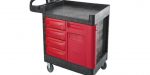 TRUST Mobile Work Center with 4-Drawers & Cabinet, Bitbar